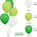 Dinosaur Party Balloons 100pcs 12 Inch White Fruit Light Green Dark Green Latex Balloons with Ribbon for Dinosaur Party Supplies Baby Shower Dino Jungle Jurassic Birthday Party Decorations