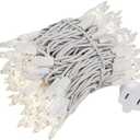 Novelty Lights 22 Feet 100 Bulb Incandescent Mini Light String, Clear with 2.5-Inch Spacing on White Wire, UL Listed Commercial Grade Indoor/Outdoor Mini Lights, Connectable End-to-End