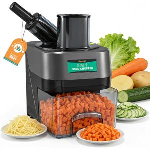Newhai 3 in 1 Electric Vegetable Dicer Slicer Shredder Multifunctional Vegetable Chopper Automatic Veggie & Fruit Cutter Machine for Commercial & Home Use, 110V, 100W