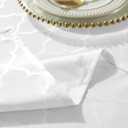 SASTYBALE Jacquard Tablecloth Rectangle Damask Pattern Table Cloth Spillproof Wrinkle Resistant Polyester Table Cover for Indoor and Outdoor Use (Rectangle/Oblong, 60" x 102" (8-10 Seats), White)