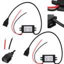 Weewooday 12v to 5v Dc Converter Buck Module USB Output Power Adapter Dc Car Power Converter Regulator(2 Pieces)
