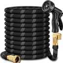 50 ft Garden Hose, Non-Expandable Lightweight All-Weather Water Hoses, Ultra Durable and Flexible Garden Hose with 10-Function Spray Nozzle, Leak-Free Connections Garden Hoses for Yard, Lawn,Outdoor