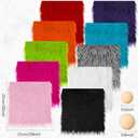 Tudomro 20 Pcs Faux Fur Fabric 10" x 10" with 40 Pcs Wood Balls, Shaggy Faux Fur Square Patches, Gnome Beards for Crafting Sewing Costume Rug Pillow Cushion Pad Chair Cover(Bright Color)