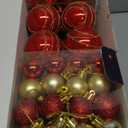 100 Pcs Christmas Ball Ornaments Set, Red and Gold Xmas Tree Decoration, Shatterproof Decorative Hanging Balls with Loop for Christmas Party Holiday Wreath Garland Home Decor