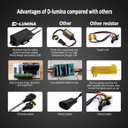D-Lumina H8 H9 H11 LED Canbus Decoder Anti Flicker Harness, Resistor Decoders Error Free, Adapter Warning Canceller Capacitor, Pack of 2