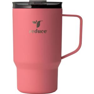REDUCE 18 oz Hot1 Stainless Steel Insulated Mug with Temperature Adjusting Lid - Dual-Wall Vacuum, Cupholder Friendly - Keeps Drinks Hot for 6 Hours - Ideal for Coffee, Tea & Other - Pink