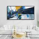 KLAKLA Wall Art for Living Room - Blue Abstract Canvas Pictures Framed Artwork for walls Extra Large Prints for Bedroom Above the Bed Decor, 30x60