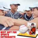 DoubleFill Acrylic Baseball Display Case for Ball and Cards Clear Ball Holder Ring Stand Set Centerpieces Protector Memorabilia Showcase(Golden,Small,Baseball)