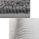 Reyox Chenille Bath Mat, Toilet Rugs U Shaped, Soft Plush Bath Bathroom Rug, Absorbent Shaggy Bathroom Contour Rug Light Grey 19.7"x15.7"
