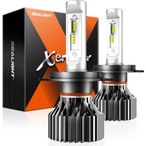 SEALIGHT Fog Light, H4 Powersports Bulbs with Dual Beam, Plug and Play, Super Bright, Cool White, Fog Light, Pack of 2