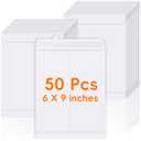 50 Pack 6x9 Envelopes Self Seal, White Catalog Mailing Envelopes 6 x 9 Manilla Envelopes for Mailing, Organize, Storage, Home, Office Business