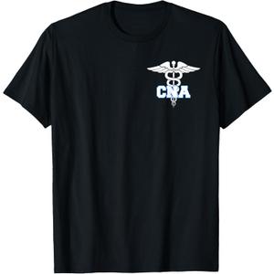 CNA Caduceus Medical Symbol Nurse Gifts T-Shirt Male 2XL Black