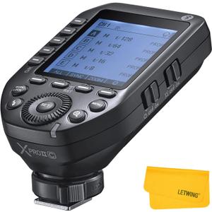 Godox XProII-C TTL Wireless Flash Trigger Compatible for Canon Cameras, 2.4G Wireless Flash Transmitter HSS 1/8000S,Bluetooth Connection, TCM Transform Function, New Hotshoe Locking, Large LCD Display