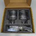 Molimoli Coffee Syrup Dispenser for Coffee Bar, Coffee Pump Dispenser, Glass Syrup Bottle w. Pump, 11.8 oz 350 ml, Set of 2, Gold Upgraded Pump