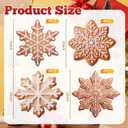 Gueevin 16 Pcs 12" Large Gingerbread Snowflake Ornaments Christmas Tree Ornaments Bulk Xmas Giant Hanging Brown Paper Decor with Ropes Rustic Xmas Decor for Home Winter(Snowflake, Tan)