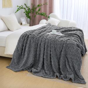Aganear Blanket Queen Size - Washed Fuzzy Cozy Soft Lightweight Blankets for Couch, Sofa, Bed, Office, Breathable and Skin-Friendly Blanket for All Season Accessories(90"x90", Gray)