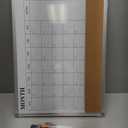 Dry Erase Calendar Whiteboard for Wall, 24"x18" Magnetic Monthly White Board Cork Board Combo, Double Sided, Aluminum Frame, Wall Hanging Wipe Board for Home, Office, School, Dorm (Silver)