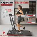 Treadmill with Incline, 3 in 1 Under Desk Treadmill Walking Pad with Removable Desk Workstation 3.5HP Foldable Compact Walking Treadmills for Home Small Office with Wristband Remote Control