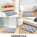 OLANLY Bathroom Rugs 36x24, Soft and Absorbent Microfiber Bath Rugs, Non-Slip Shaggy Shower Carpet, Machine Wash Dry, Bath Mats for Bathroom Floor, Tub and Shower, Grey