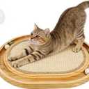 Cat Scratcher, Cat Scratch Sisal Pad with Ball Track Spring Ball, Kitten Interactive Toy for Indoor Cats, Satisfies Kittens Scratching, Chasing and Hunting
