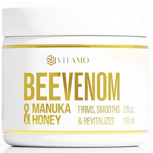 Vitamo Bee Venom Skin Treatment Cream | Face & Neck Wrinkle Moisturizer That Firms & Tightens | Made In USA | Hydrating Skin Restoration with Smoothing Effect | Instant Face Lift Cream, 2oz