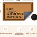 Funny Dog Door Mat, in This House We Narrate The Dog's Thoughts Welcome Mats Doormat for Front Door Porch Indoor Outside Entrance Entryway, 17x30 Inch