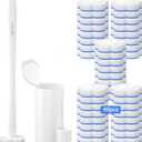 Disposable Toilet Bowl Brush with 40 Toilet Wand Refills, Toilet Bowl Cleaner Wands, Toilet Cleaning System Starter Kit