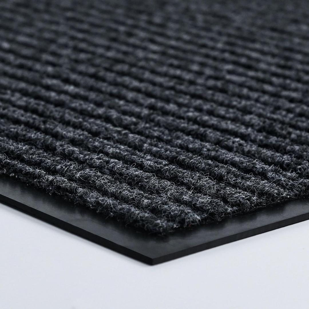 Durable Front Door Mat, Heavy Duty Indoor Outdoor Doormat, 60 x 36 Low Profile Outdoor Mats for Home Entrance, Stain and Fade Resistant Shoe Scraper Mat, Ideal for High Traffic Area (5' x 3' (Rectangular))