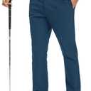 Rouen Golf Pants Men 8 Pockets Water Resistant Flat Front - 30"/32"/34" Chino Dress Pants Lightweight Stretch Casual Trousers (40W x 32L, Blue Indigo)