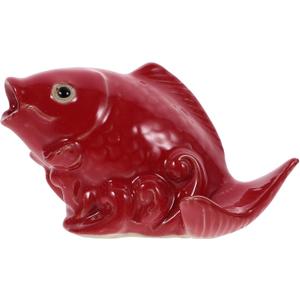 HOMSFOU Carp Shape Water Fountain Ceramic Fish Fountain Spitter Water Feature Garden Fish Statue Water Spray Sprinkler Circulating Waterfall Fish Sculpture