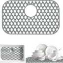 SAMSIER Silicone Sink Protectors Mats (13x11 & 14x12 & 16x12 & 18x16 & 19x14 & 21x16 & 22x13 & 25x16 & 26x14 & 28x14 & 30x16) for Bottom of Kitchen Sink (22x13, Rear Drain)