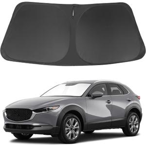 Windshield Sun Shade Compatible with Mazda CX-30 2019-2024 2025 2026 CX30 Accessories Foldable Sun Visor Protector Sunshade Blocks Rays & Heat