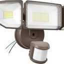 Abovizo 85W LED Security Lights Motion Sensor Light Outdoor, 8500LM Dusk to Dawn, IP65 Waterproof, 6500K, 3 Head Motion Detected Flood Light, Floodlight for Outside, Garage, Yard, Porch (Brown)