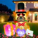AerWo 5FT Valentines Day Inflatables Outdoor Decorations, Lovely Puppy Valentines Inflatable Build-in LED Lights, Cute Valentines Blow Up Yard Decorations for Party Lawn Sweet Gift