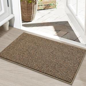 BEQHAUSE Dirt Trapper Door Mat 20" x 32", Non-Slip Washable Doormats Entrance Mat, Dirt Resistant and Absorbent Welcome Mat, Low Profile Floor Mats for Front Back Door and Entryway, Beige (1'8" x 2'8" (Rectangular))