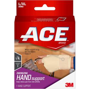ACE Energizing Hand Support, Large/Extra Large, Beige, 1/Pack