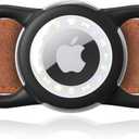 WhoseID Airtag Dog Collar, Waterproof Airtag Holder for Dog Collar & Cat Collar Slicone Full Body Covered Pet Air Tag Holder (Black, Regular)