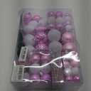 132 Pack Christmas Ornaments Set, Roseleaf Pink Christmas Tree Ornaments Shatterproof Hanging Decorative Balls for Xmas Tree Wreath Garland