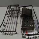 NESOMI Shower Caddy Adhesive Shower Organizer 7-Pack, Rustproof Stainless Steel Bathroom Shelves, Large Capacity No-Drill Rack Storage Accessories with Soap Dish Toothbrush Holder &24 Hooks Home Decor (7-Piece Set, Black)