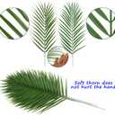 CCINEE 12 PCS Artificial Palm Leaves, Assorted Sizes Faux Large Palm Fronds Fake Tropical Plant Simulation Safari Leaves with Stems for Home Hawaiian Luau Party Jungle Beach Theme Party Decoration