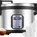 Commercial Rice Cooker, 15L/15.85QT Large Capacity Rice Cooker & Warmer 84 Cups Cooked Rice, 1550W Fast Rice Cooker with 6 Preset Functions, LED Display, Non-stick Inner Pot for 25-35 