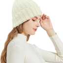 2 x NPQQUAN Thick Warm Winter Hats for Women Knit Beanie Hat Skull Cap Beanies for Men Women ((Beige)))