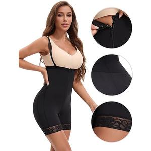 Allegra K Women's Sculpting Butt Lifting Body Shaper with Front Hook-and-Zip Closure Tummy Control Lace Shapewear Size M