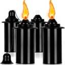 16oz Torch Replacement Canisters,Torch Refillable Canisters Bamboo Torch Fuel Can, Citronella Tabletop Torches Canister Outdoor for Patio Garden Decor, Black, 4 Pack