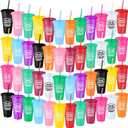 Inbagi 48 Pack Thank You Gift You Are Awesome Cup Bulk Employee Appreciation Gift 24 oz Plastic Tumbler with Lid and Straw Inspirational Reusable Tumbler End of Year Cup for Coworker Teacher Nurse