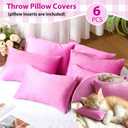 Geelin 6 Pack Small Pillows for Travel 7"x11" Mini Pillows Bulk with Zipper Epe Foam Soft Machine Washable Tiny Cushion for Sleeping Airplane Car Neck Lumbar Nap Pets (Classic,Pink)
