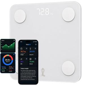 Smart Body Fat Scale for Body Weight & Body Composition, Digital Bluetooth Scale with BMI, Muscle Mass & Visceral Fat Tracking, Accurate Body Analyzer Scale with 30-Day Guided Experience