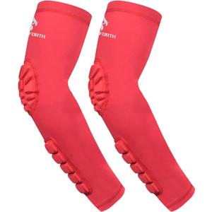 2PCS Padded Elbow Forearm Sleeves Compression Arm Protective Support (Large)