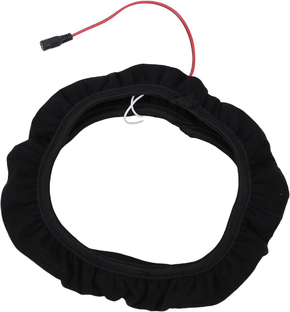 YUYTE Universal Steering Wheel Heater Cover, Fast Heating Steering Wheel Cover with Suede Fabric, for Most Cars SUVs Trucks