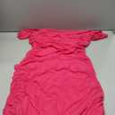 PRETTYGARDEN Wedding Guest Dress 2025 Summer Off Shoulder Ruched Elegant Sexy Bodycon Homecoming Cocktail Party Midi Dress (Medium, Rose Red)